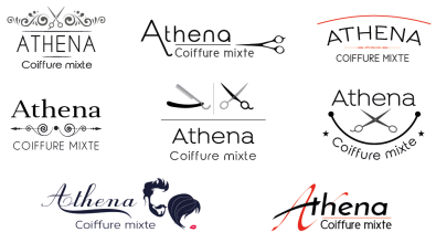 Katia Jarné Webdesigner Graphiste - Conception logo Athena Coiffure mixte